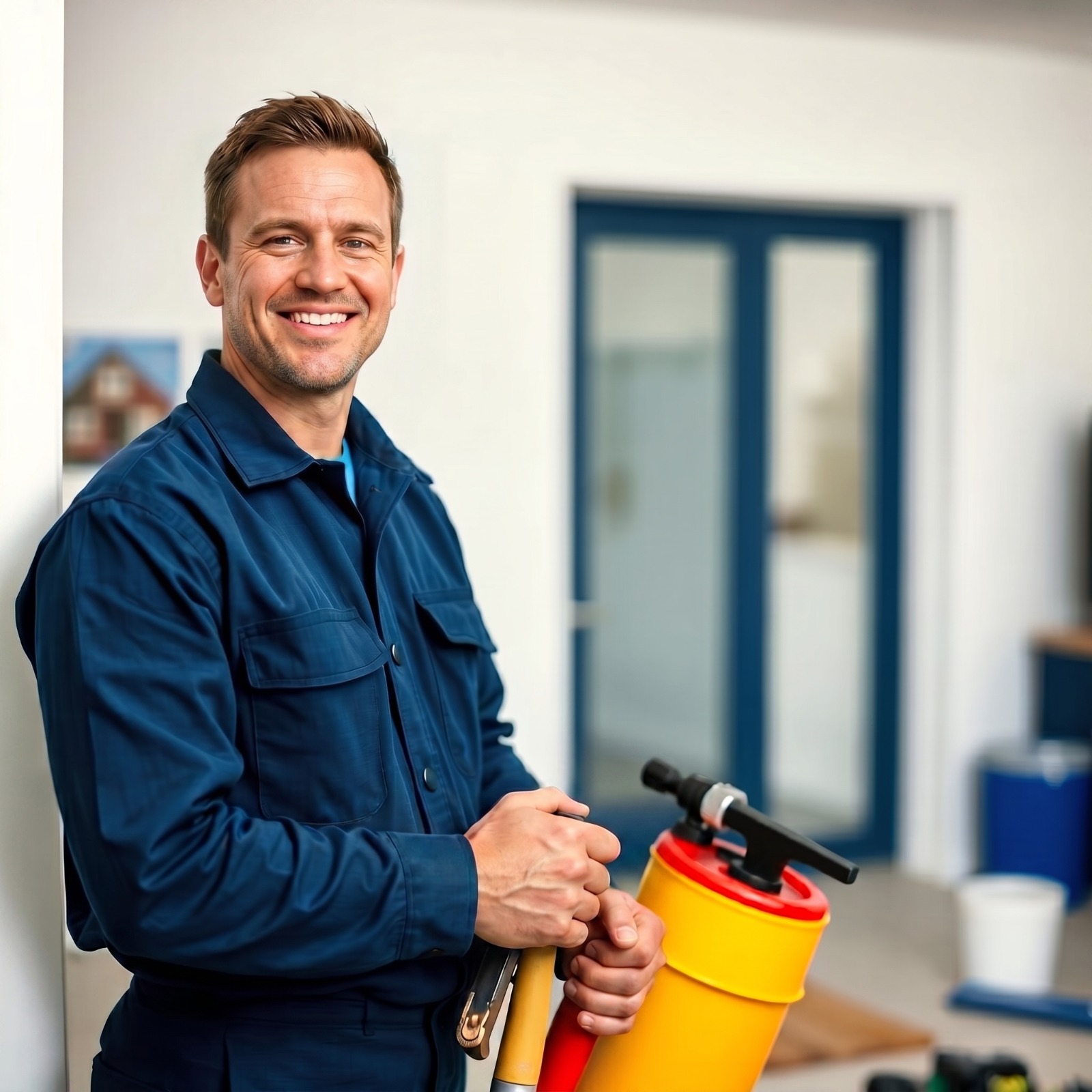 Tradesperson on the job while TradeMate handles admin